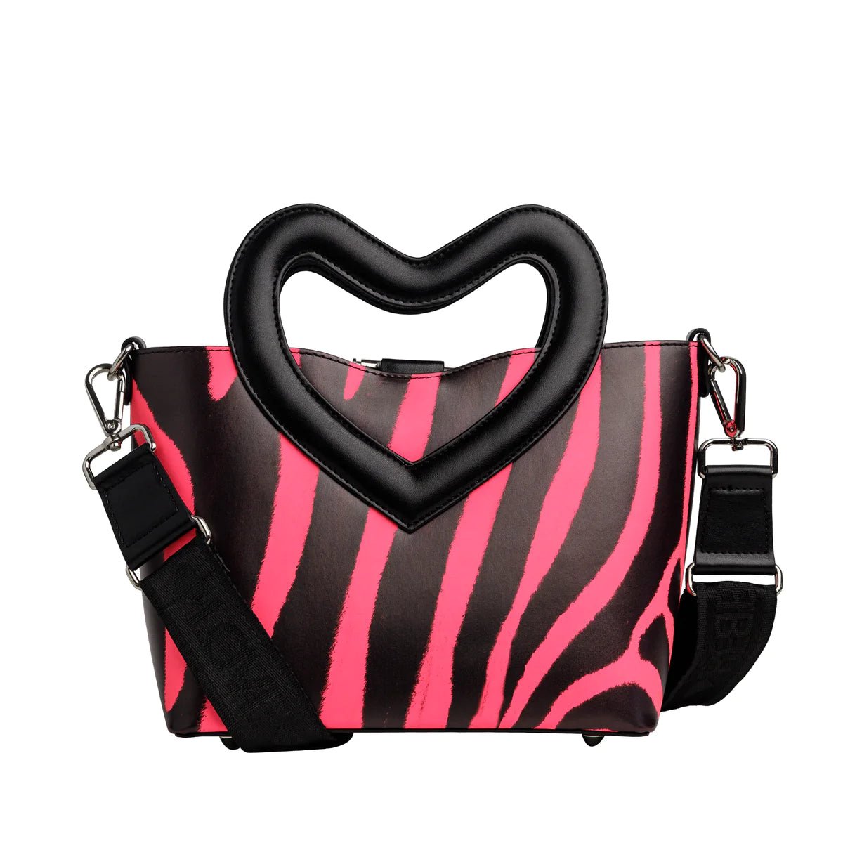 Borsa Love Animalier Fluo Fuxia con portafoglio abbinato - REBB Store