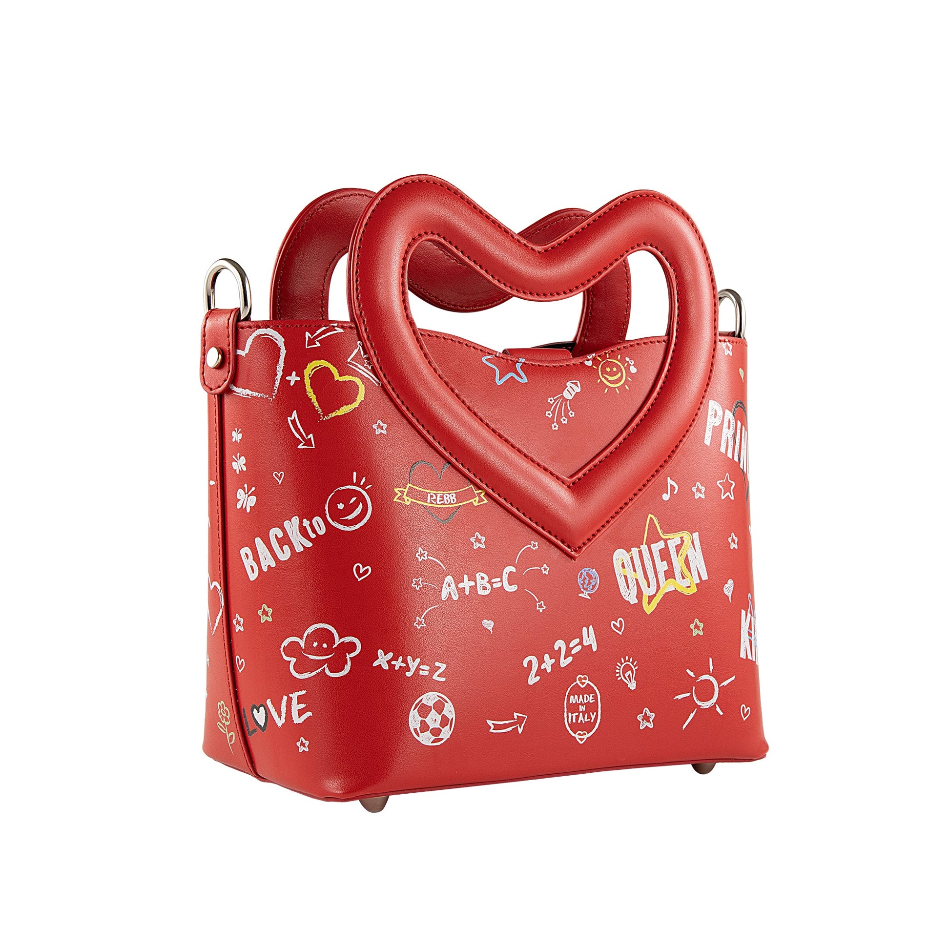 Borsa Love mini a tracolla o a mano rossa in nero - REBB Store