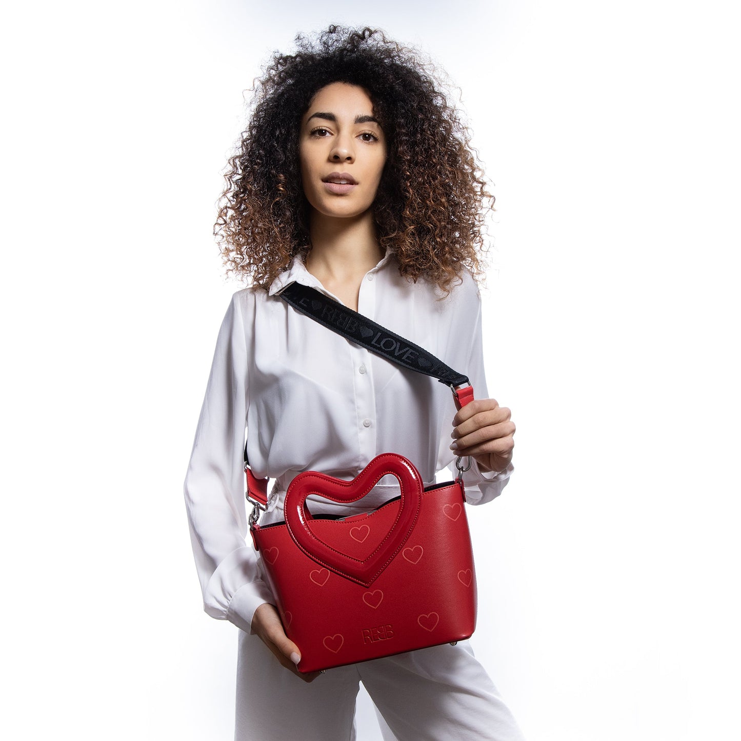 Borsa mini a tracolla o a mano rossa con cuore - REBB Store