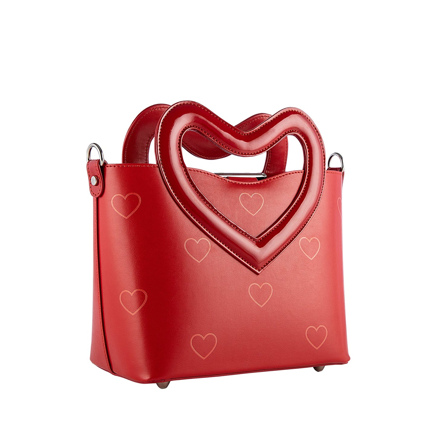 Borsa mini a tracolla o a mano rossa con cuore - REBB Store