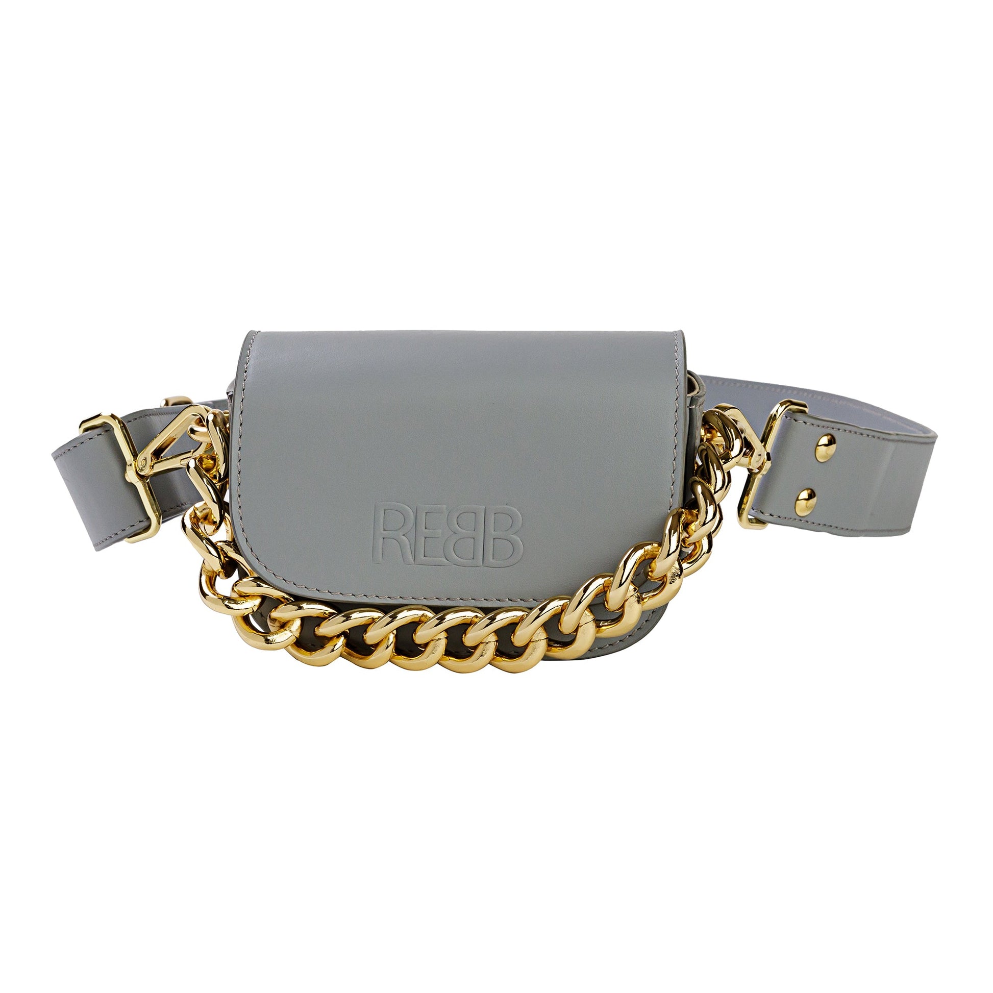 BORSA STUD CHAIN MINI GRIGIO - REBB Store