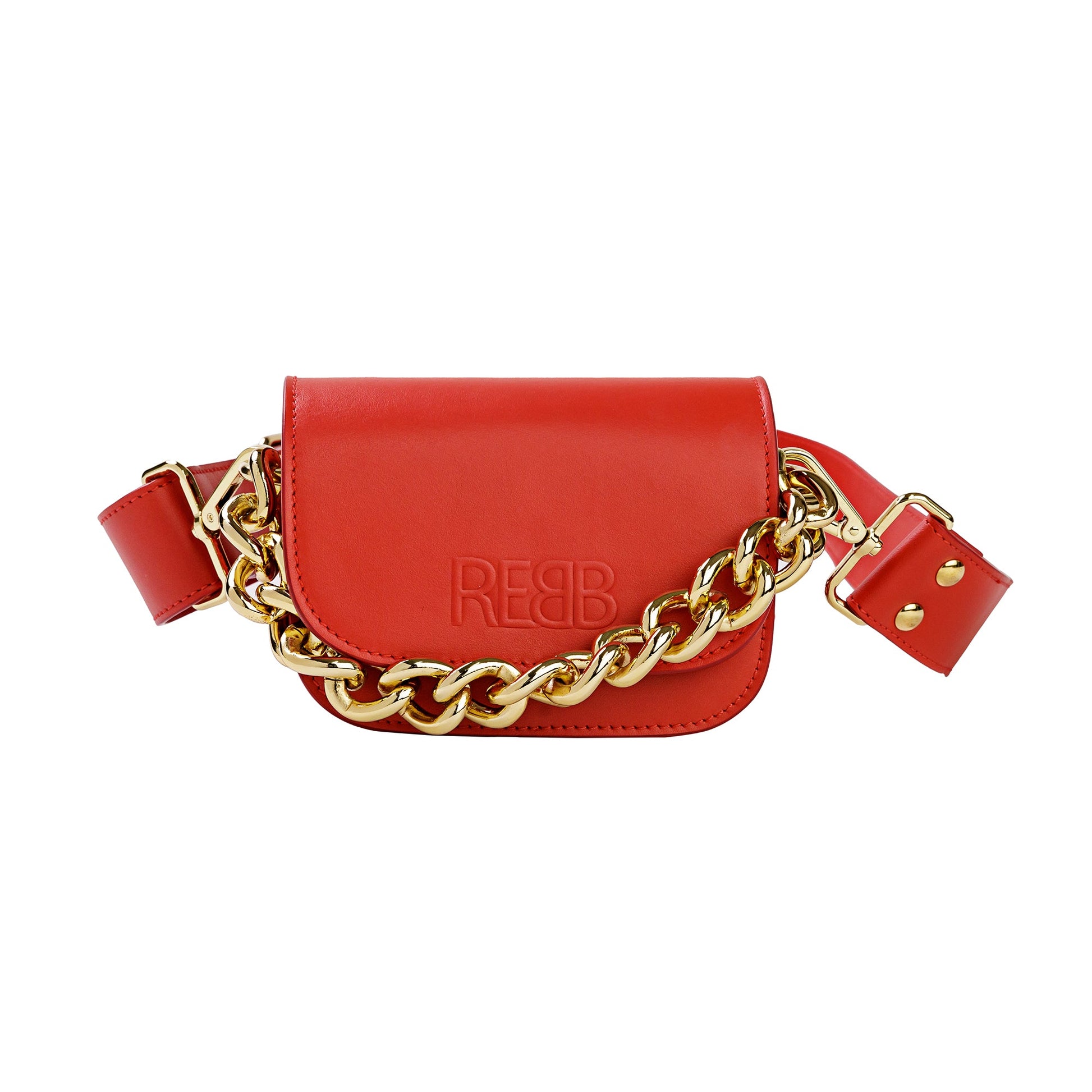 BORSA STUD CHAIN MINI ROSSO - REBB Store