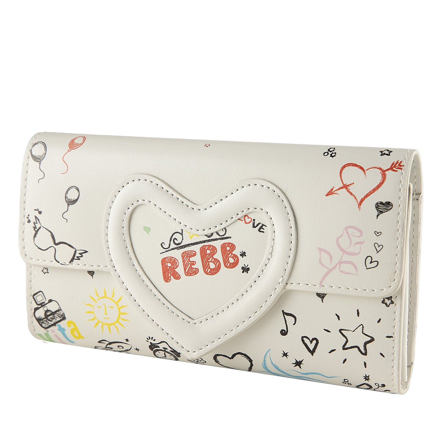 Love Blackboard, portafoglio bianco con inserto a cuore - REBB Store