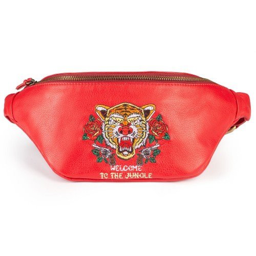 Marsupio tattoo tigre ricamato rosso - REBB Store