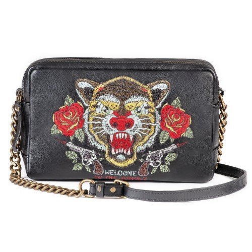 MAXI POCHETTE TIGRE TATTOO LUXURY - Borsa a Spalla Piccola - Colore Nero - REBB Store