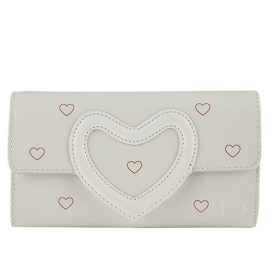 Portafogli bianco, inserto a cuore valentine - REBB Store