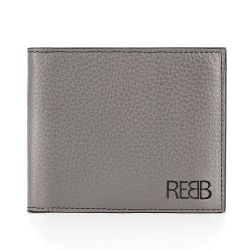 Portafoglio maschile, in pelle color grigio - REBB Store