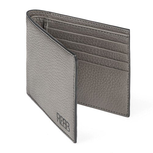 Portafoglio maschile, in pelle color grigio - REBB Store