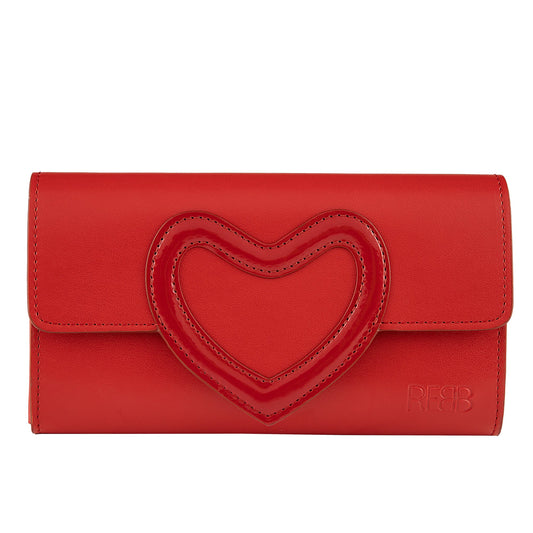 REBB Love Rosso, portafogli con inserto a cuore - REBB Store