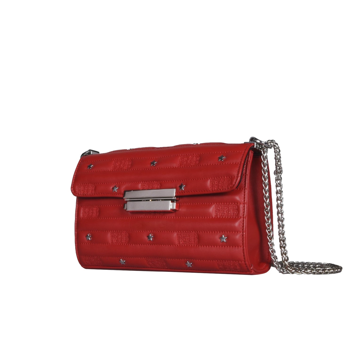 Rockstar, pochette in pelle rossa a spalla o a mano trapuntata - REBB Store