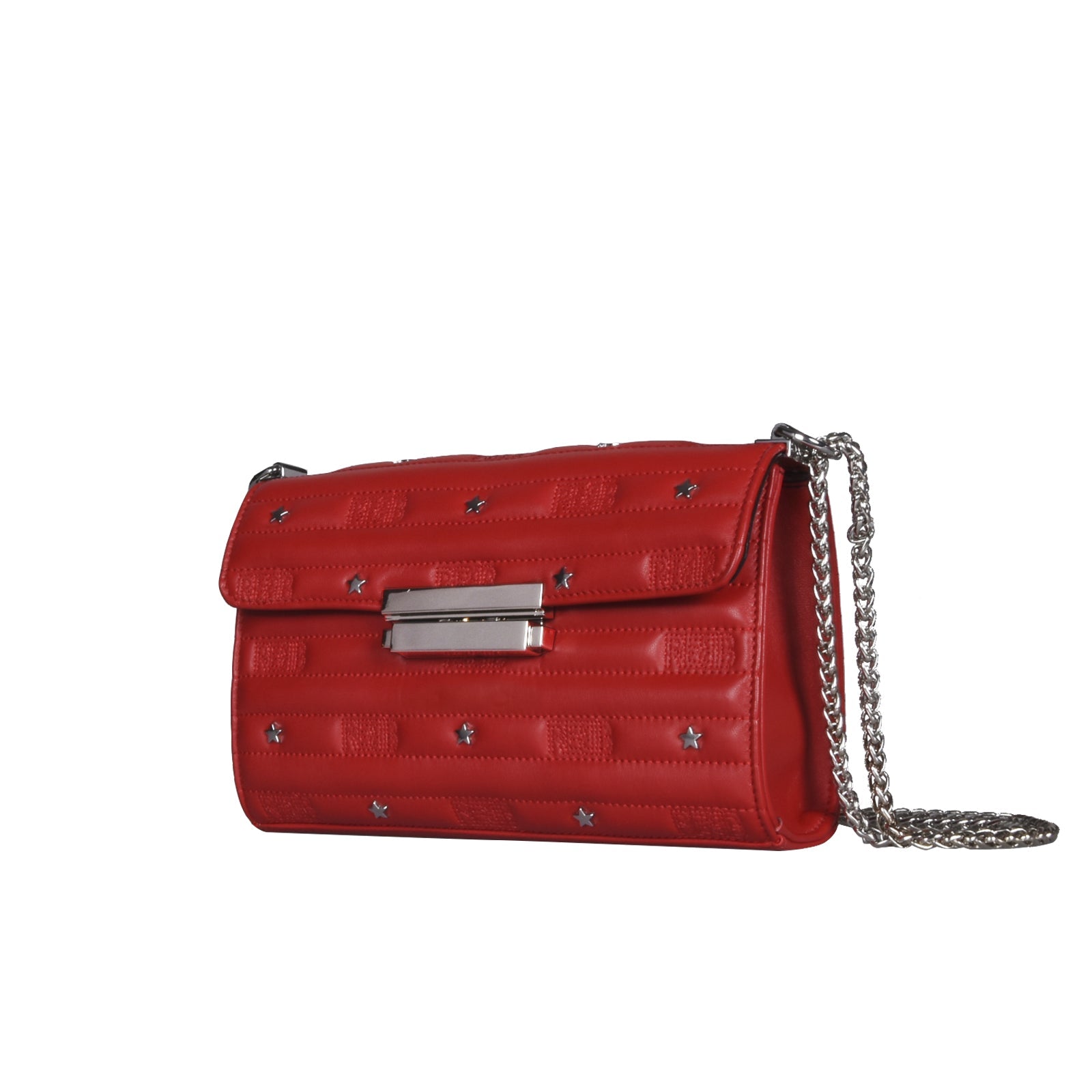 Rockstar, pochette in pelle rossa a spalla o a mano trapuntata - REBB Store