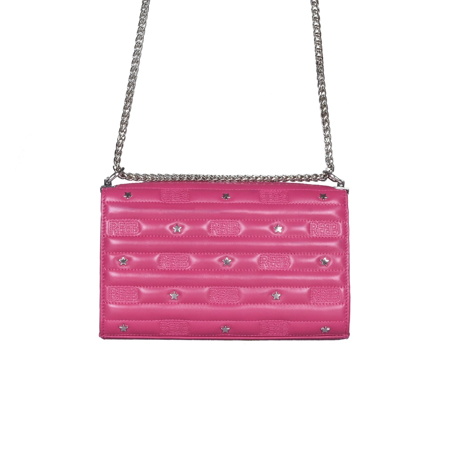 Rockstar, pochette trapuntata in fucsia con stelline - REBB Store