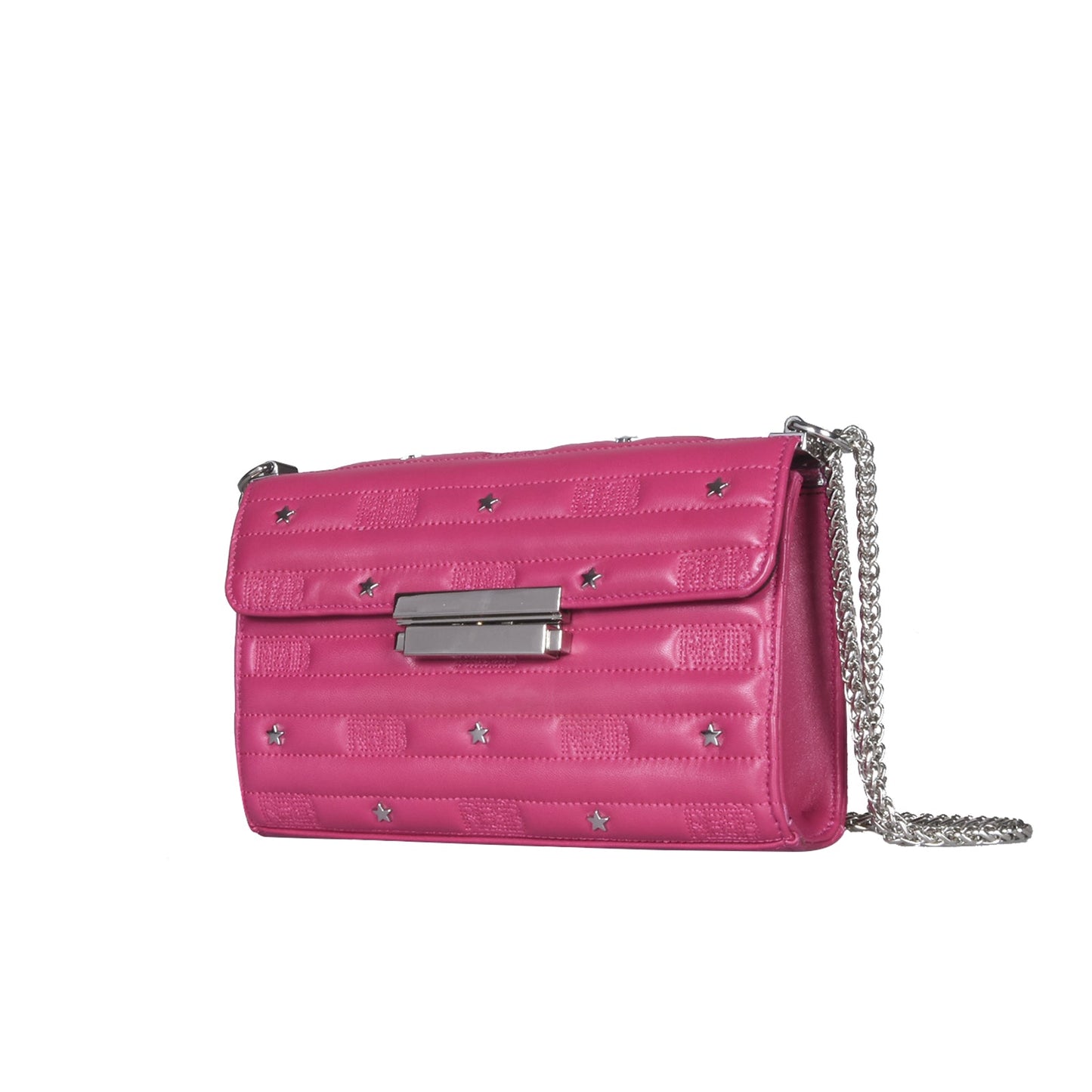 Rockstar, pochette trapuntata in fucsia con stelline - REBB Store