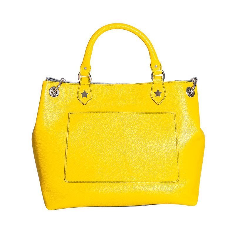 Shopper Donna Tattoo Leopardo - Colore Giallo - Vera Pelle - REBB Store