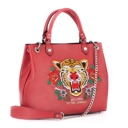 Shopper Tattoo Tigre - Colore Rosso - Pelle Fiore - REBB Store