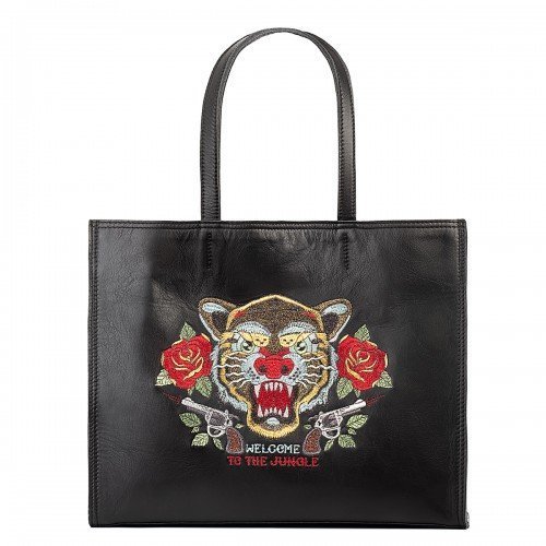 Shopping Tattoo Tigre - Colore Nero - Pelle Liscia - REBB Store